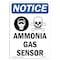 Signmission OSHA Notice Sign, 10" Height, Rigid Plastic, Ammonia Gas Sensor Sign With Symbol, Portrait OS-NS-P-710-V-10146 - alternate 1